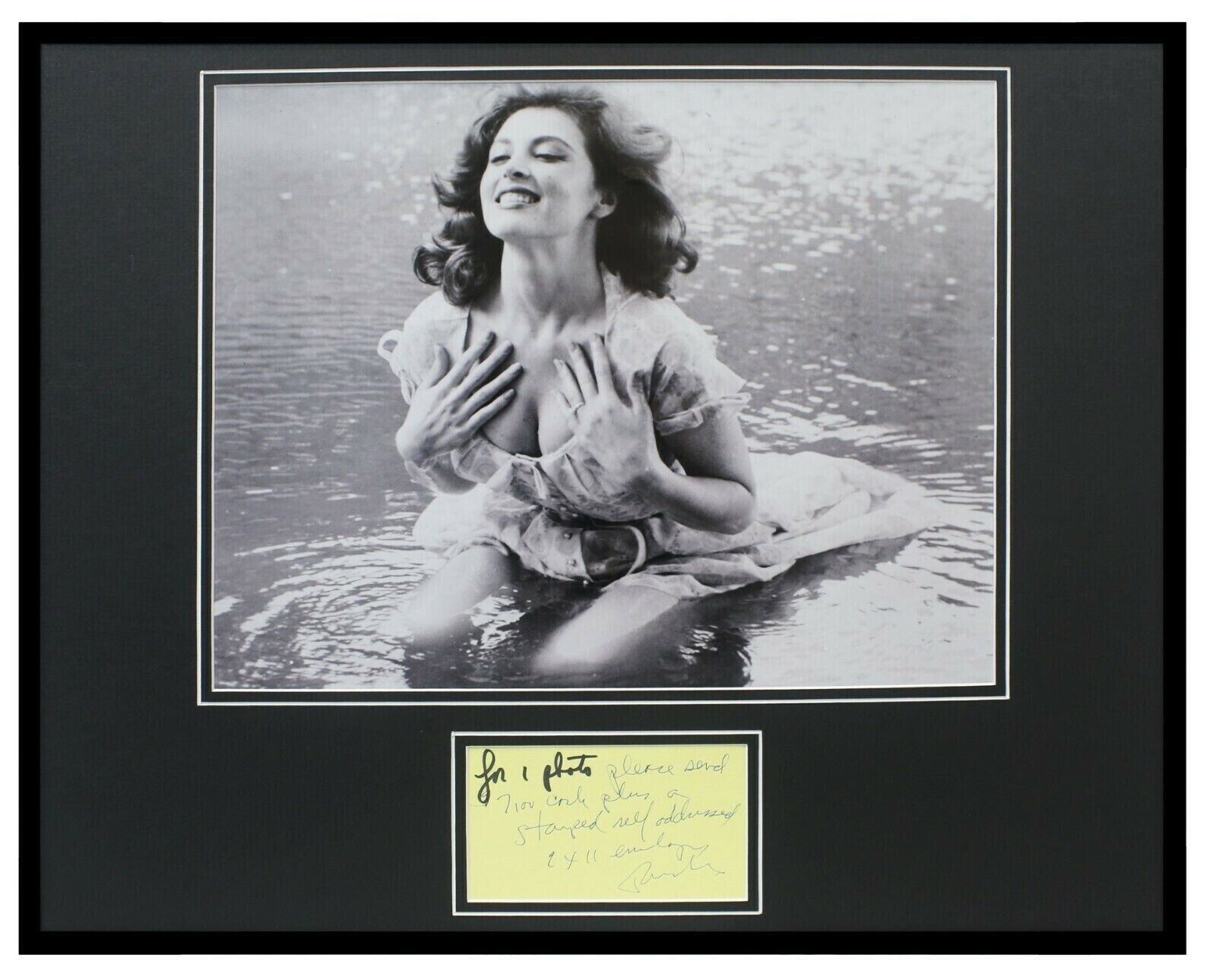 Tina Louise Signed Framed 16x20 Handwritten Note & Photo Set Gilligan's Island