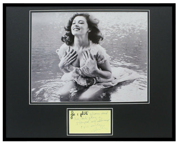 Tina Louise Signed Framed 16x20 Handwritten Note & Photo Set Gilligan's Island