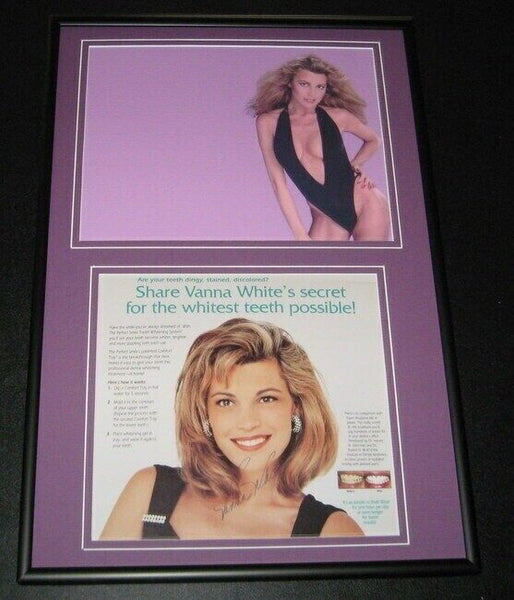 Vanna White Signed Framed 12x18 Photo Display Wheel of Fortune