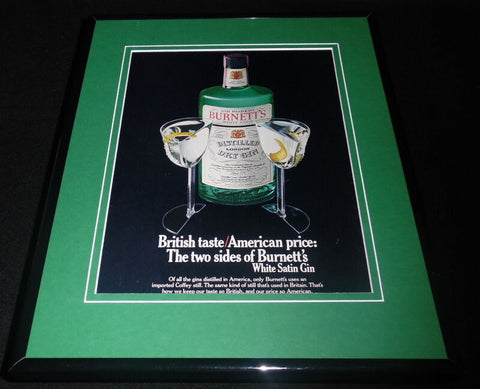 1979 Burnett's Dry Gin 11x14 Framed ORIGINAL Vintage Advertisement