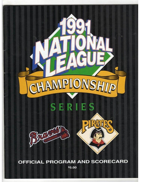 VINTAGE 1991 NLCS Program Pittsburgh Pirates Atlanta Braves Barry Bonds Bonilla