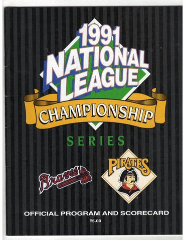 VINTAGE 1991 NLCS Program Pittsburgh Pirates Atlanta Braves Barry Bonds Bonilla