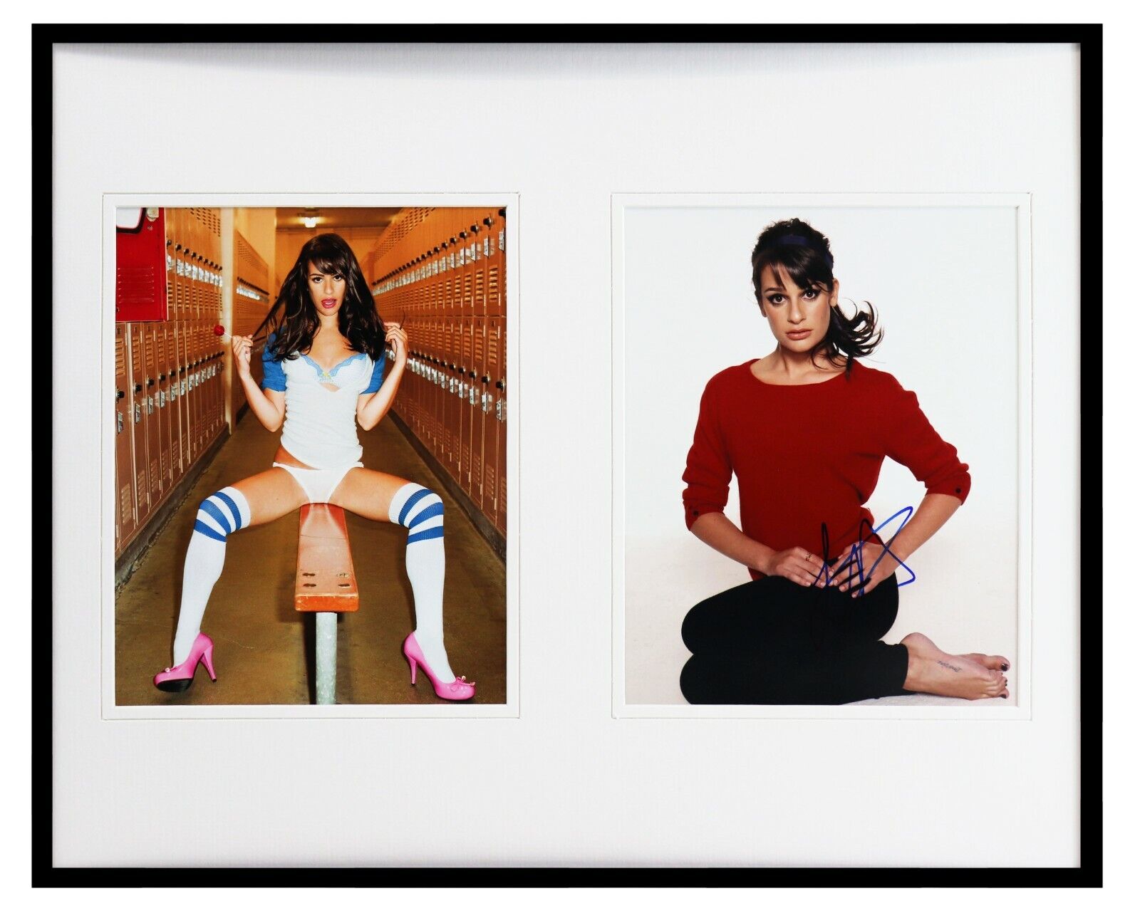 Lea Michele Signed Framed 16x20 Photo Set Glee 