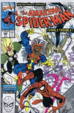 Amazing Spiderman #340 ORIGINAL Vintage 1990 Marvel Comics 1st Femme Fatales