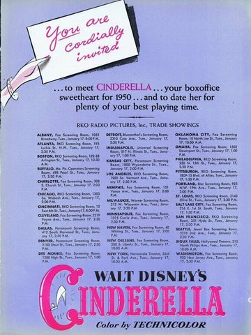 Walt Disney Cinderella 1950 ORIGINAL Vintage 9x12 Industry Ad  