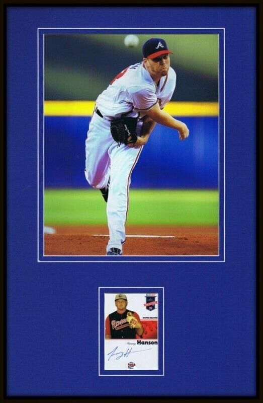 Tommy Hanson Signed Framed 11x17 Photo Display Braves