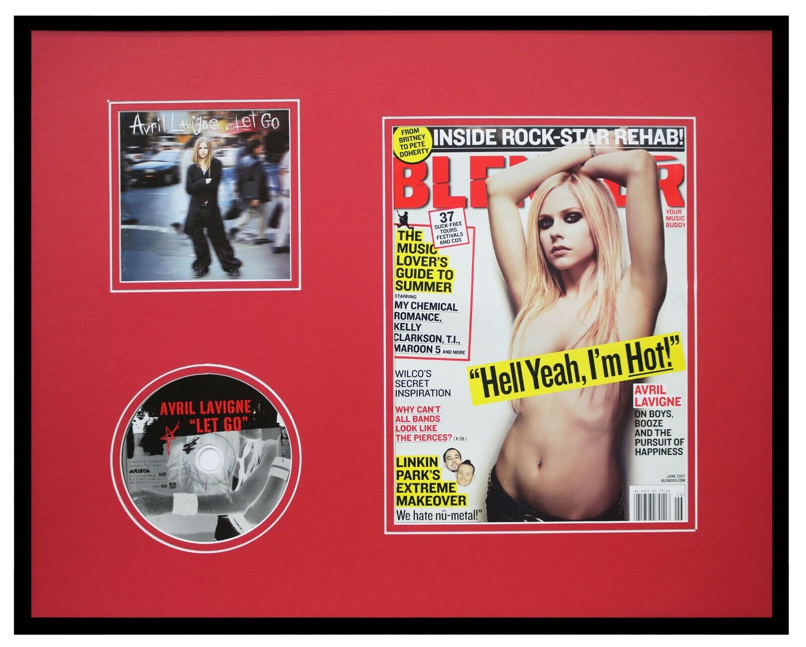 Avril Lavigne 16x20 Framed 2007 Blender Magazine & Let Go CD Display