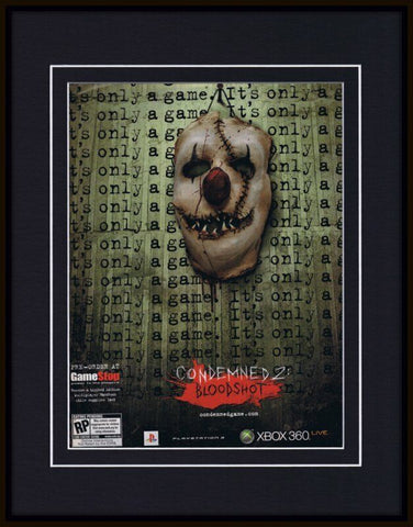 Condemned 2 Bloodshot 2008 XBox Framed 11x14 ORIGINAL Vintage Advertisement 