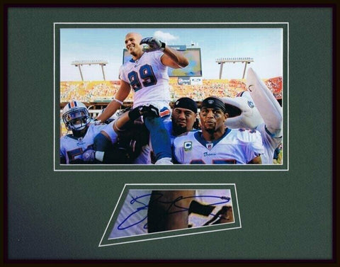 Jason Taylor Signed Framed 11x14 Photo Display Dolphins