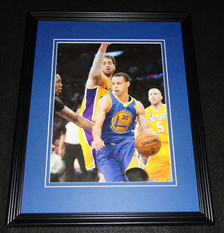 Stephen Curry vs Pau Gasol Framed 11x14 Photo Display Warriors Lakers