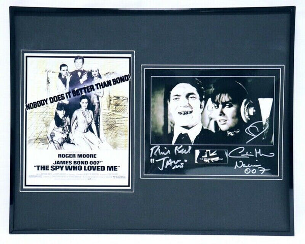 Richard Kiel & Caroline Munro Dual Signed Framed 16x20 Photo Set B'BC James Bond