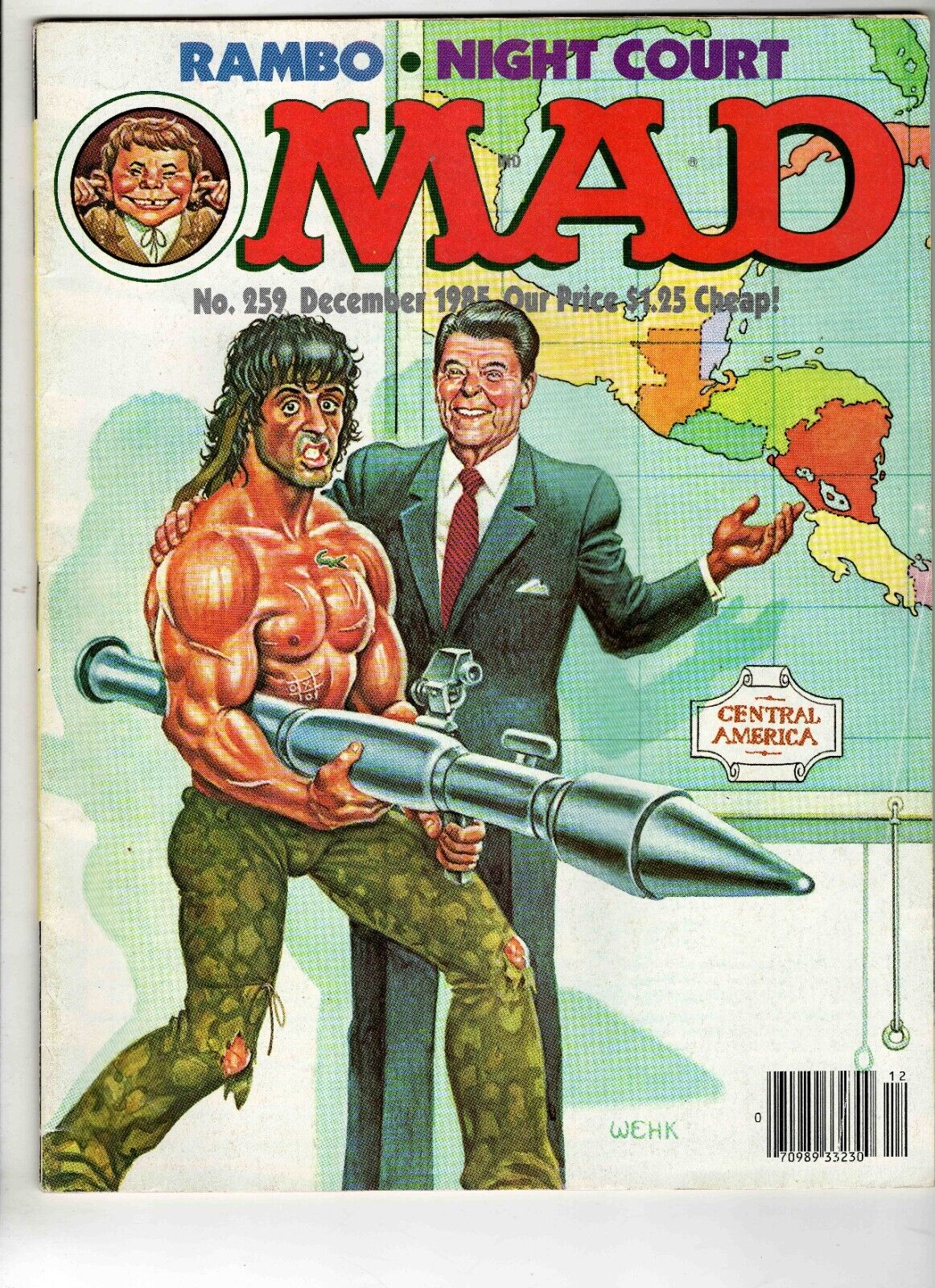 Mad Magazine #259 1985 Sylvester Stallone Rambo Ronald Reagan