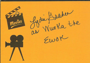 Lydia Green Graber Signed Index Card Star Wars Wunka the Ewok