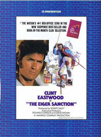 The Eiger Sanction 1974 ORIGINAL Vintage 9x12 Industry Ad Clint Eastwood