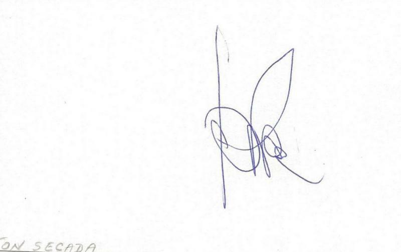 Jon Secada Signed 3x5 Index Card