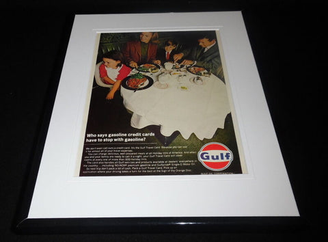 1966 Gulf Oil Travel Card 11x14 Framed ORIGINAL Vintage Advertisement 