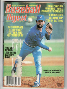 July 1985 Baseball Digest Magazine Bruce Sutter Braves