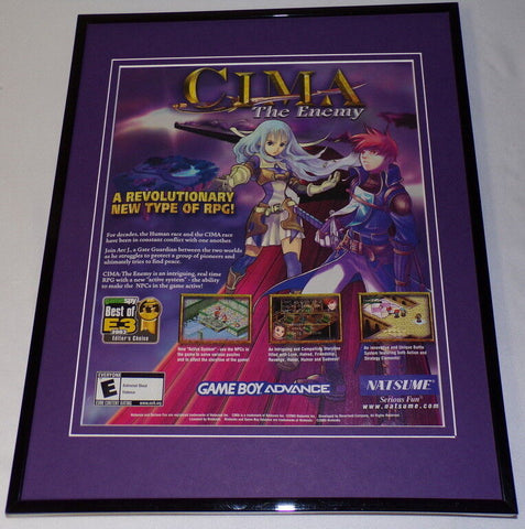 Cima the Enemy 2004 Game Boy Advance Framed 11x14 ORIGINAL Advertisement