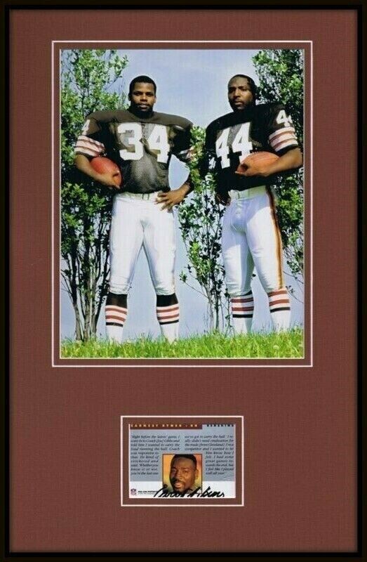 Earnest Byner Signed Framed 11x17 Photo Display Pro Line Browns w/ Kevin Mack