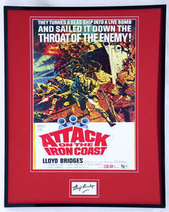 Lloyd Bridges Signed Framed 16x20 Attack on the Iron Coast Poster Display JSA 