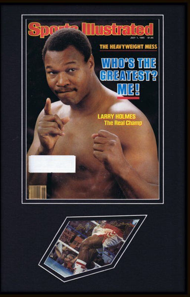 Larry Holmes Signed Framed 1985 Sports Illustrated Magazine Cover Display JSA