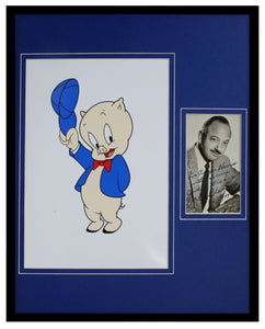 Mel Blanc Signed Framed 11x14 Porky Pig Photo Display