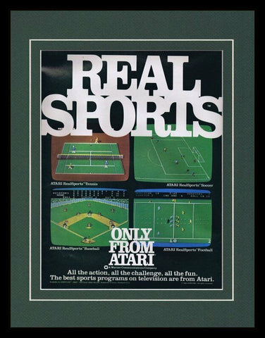 Real Sports 1983 Atari Framed 11x14 ORIGINAL Vintage Advertisement