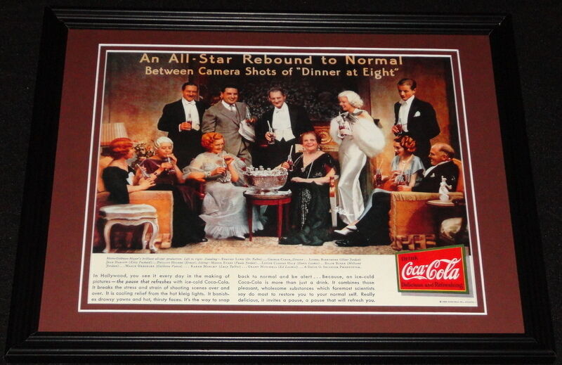 1933 Coca Cola MGM Stars Framed 11x14 Poster Display Official Repro