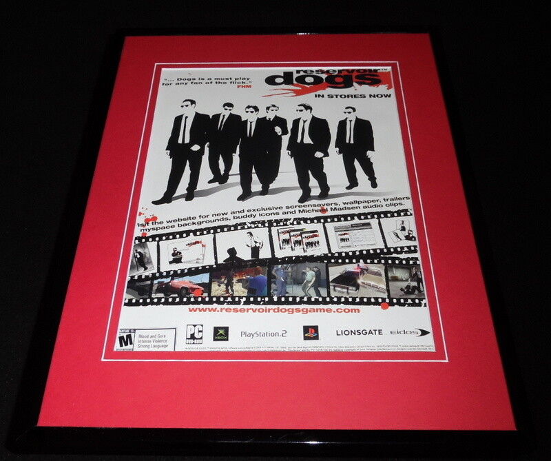 Reservoir Dogs 2006 PS2 Xbox Framed 11x14 ORIGINAL Advertisement