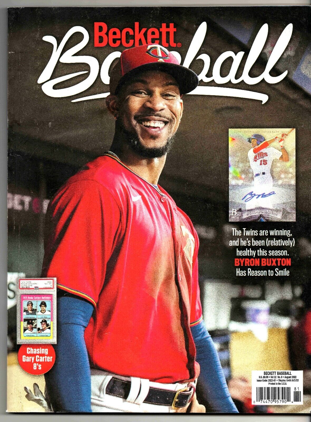 Aug 2022 Beckett Basketball Magazine Byron Buxton Twins