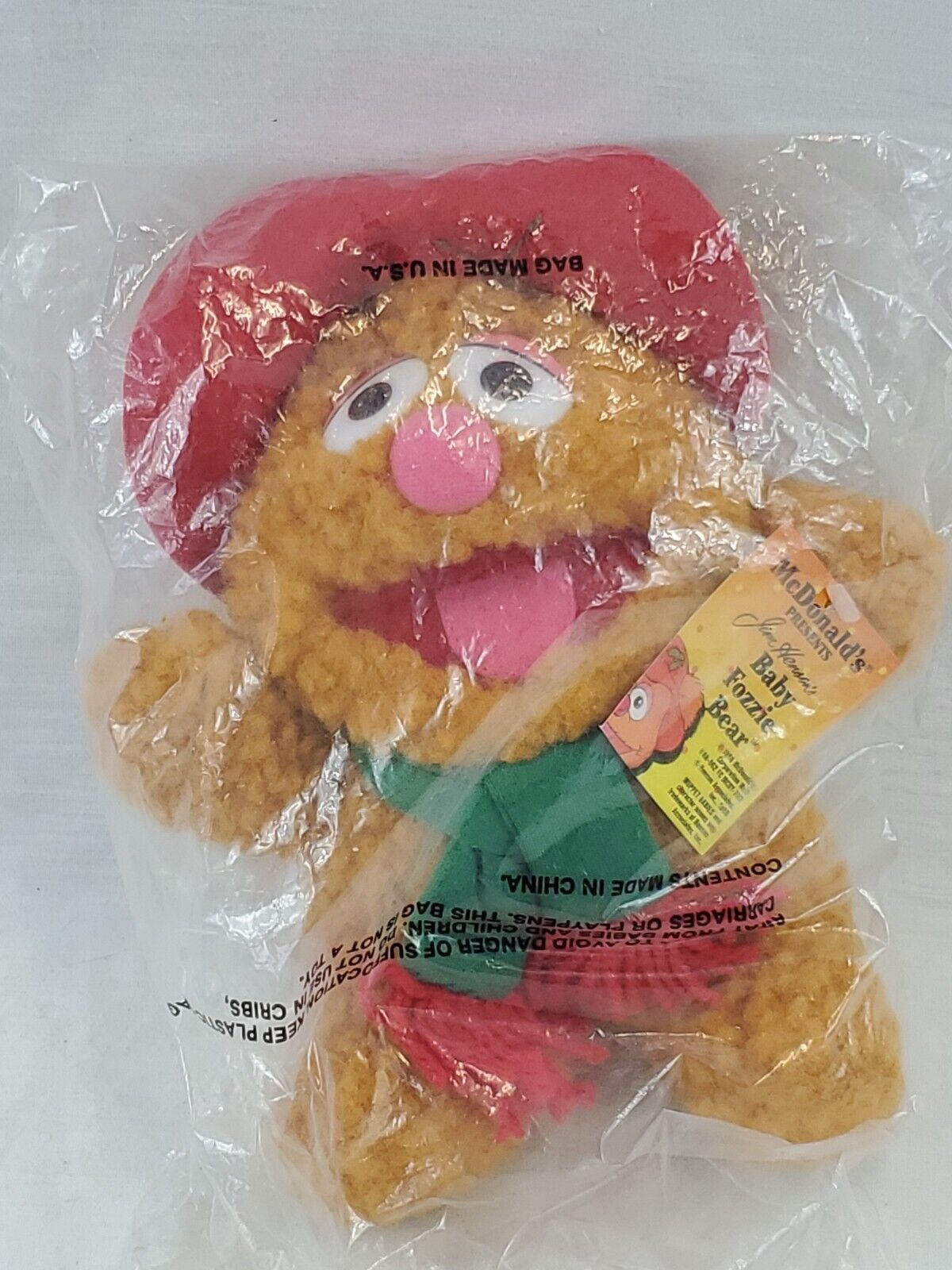 SEALED 1987 McDonald's Muppets Baby Fozzie Bear Plush