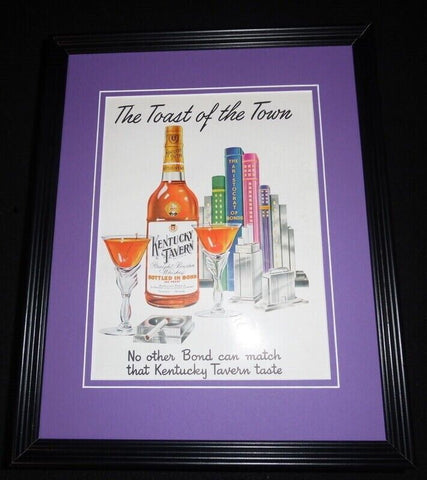 1951 Kentucky Tavern Bourbon Whiskey Framed ORIGINAL Vintage Advertisement B