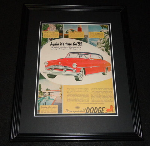 1952 Dodge Framed 11x14 ORIGINAL Advertisement