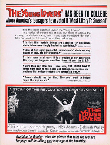 Young Lovers 1964 ORIGINAL Vintage 9x12 Industry Ad Peter Fonda