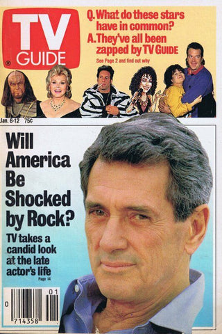 ORIGINAL Vintage Jan 6 1990 TV Guide Magazine No Label Rock Hudson