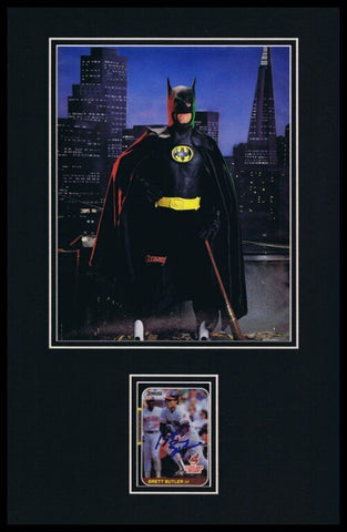 Brett Butler Signed Framed 11x17 Photo Display Dressed as Batman