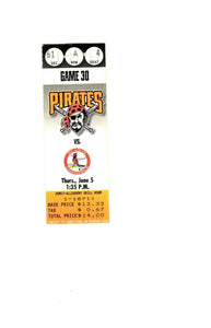 June 5 1997 St Louis Cardinals @ Pittsburgh Pirates Ticket Joe Randa 3 RBI