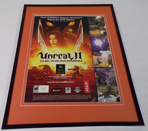 Unreal II The Awakening 2003 XBox Framed 11x14 ORIGINAL Vintage Advertisement