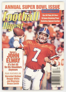 VINTAGE Feb 1990 Football Digest Magazine John Elway Broncos