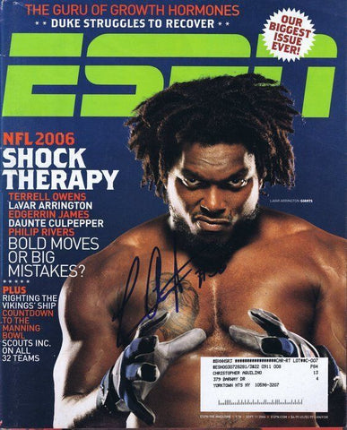 Lavar Arrington Signed 2009 ESPN Full Magazine Washington Penn State