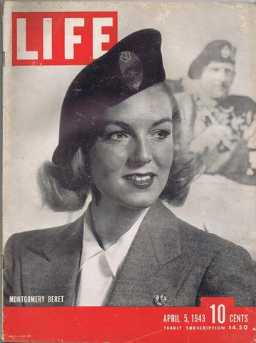 ORIGINAL Vintage Life Magazine April 5 1943 Montgomery Beret