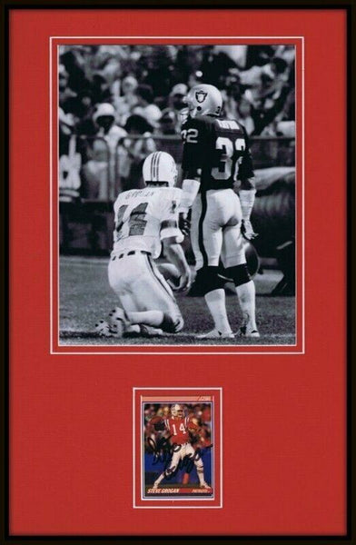 Steve Grogan Signed Framed 11x17 Photo Display Patriots vs Jack Tatum Raiders 