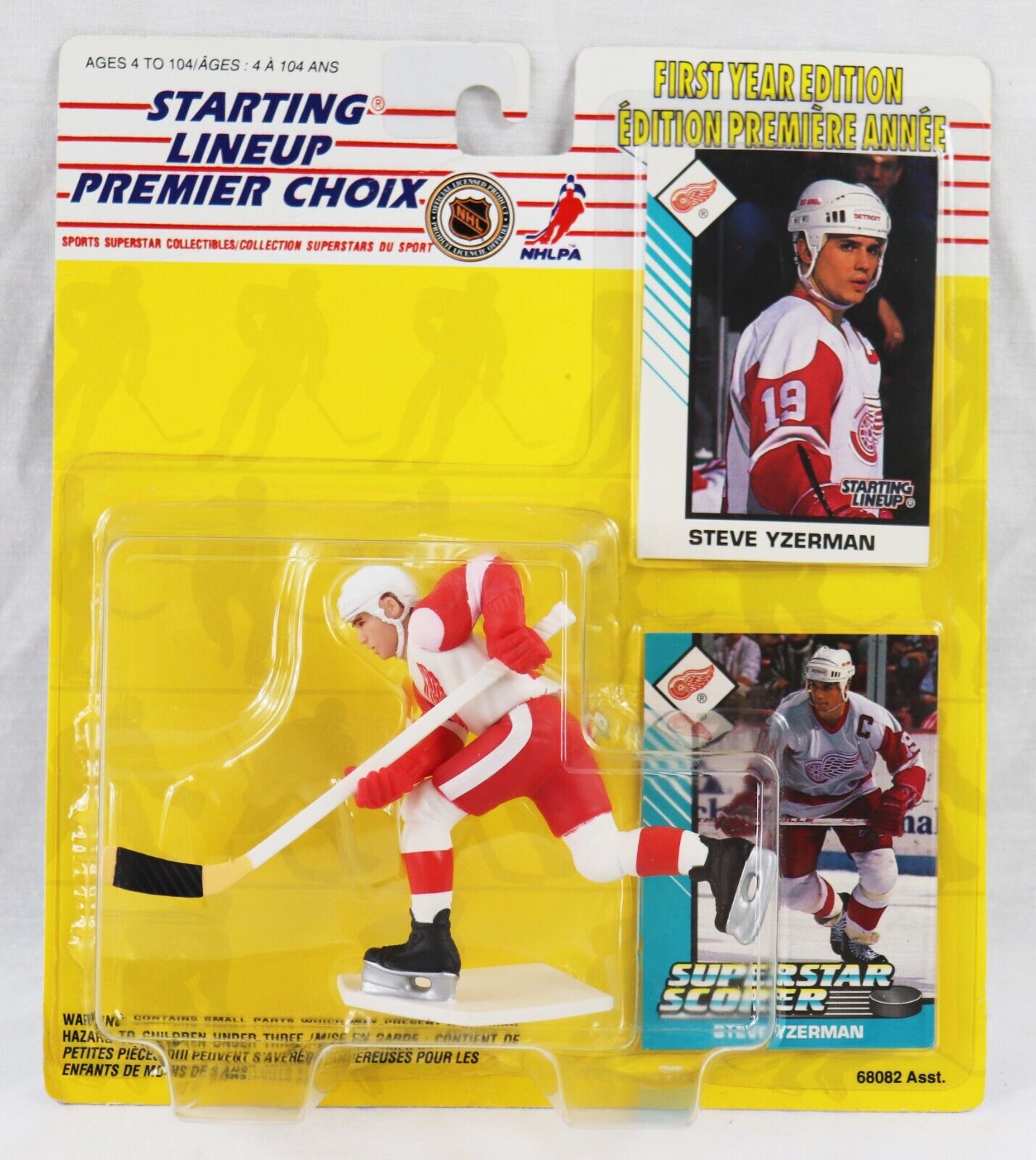 VINTAGE 1993 Starting Lineup SLU Action Figure Steve Yzerman Red Wings FP