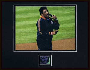 Charley Pride Signed Framed 11x14 Photo Display Rangers National Anthem