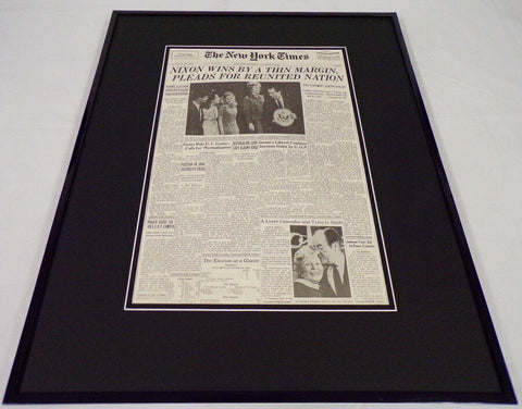 New York Times Nov 7 1968 Framed 16x20 Front Page Poster Richard Nixon Elected