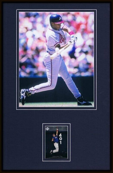 Jermaine Dye Signed Framed 11x17 Rookie Card & Photo Display Braves White Sox