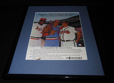 Joe Torre Bob Uecker Gibson 1986 Equitable Framed 11x14 ORIGINAL Advertisement B