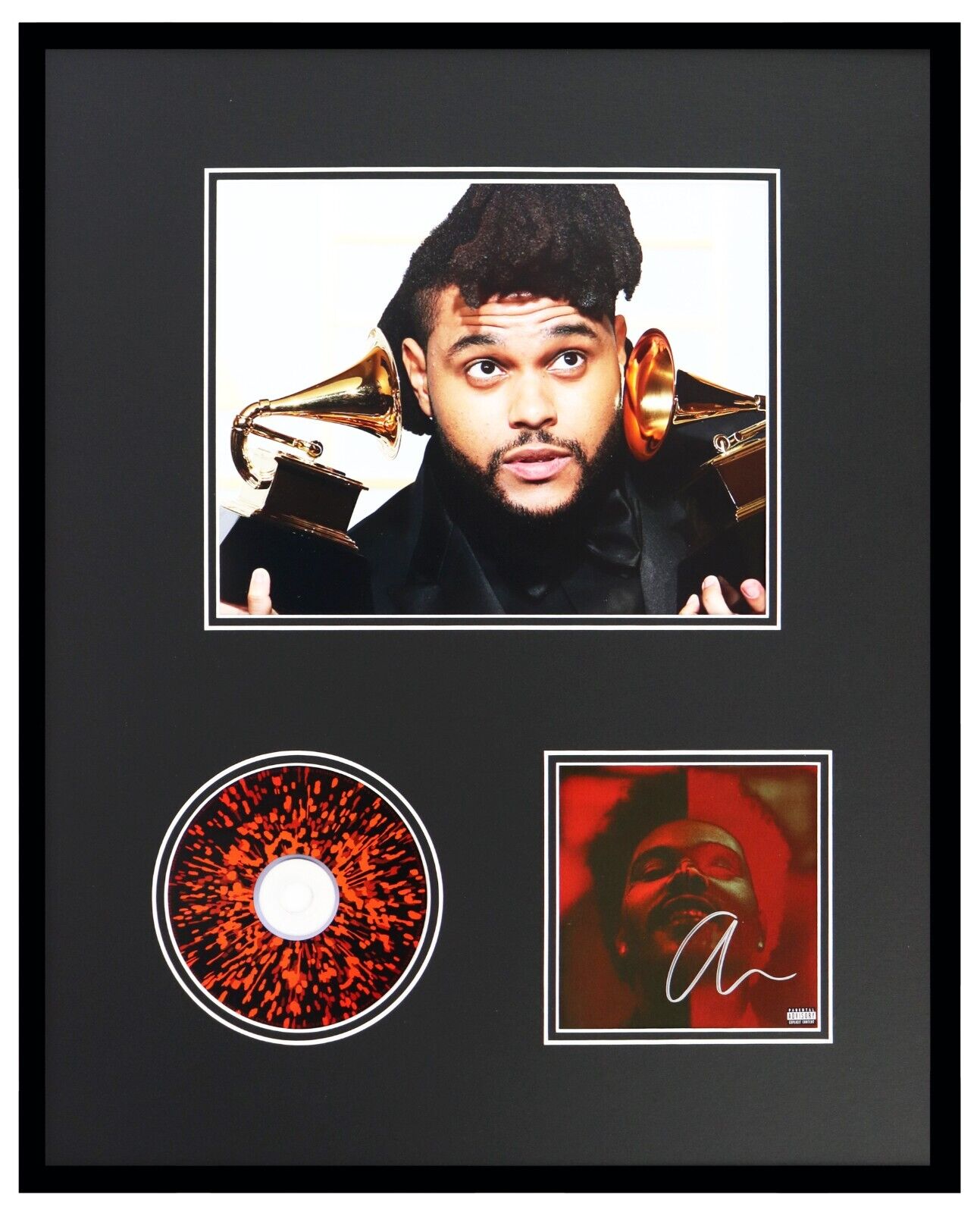 The Weeknd Signed Framed 16x20 CD + Photo Display Weeknd Direct