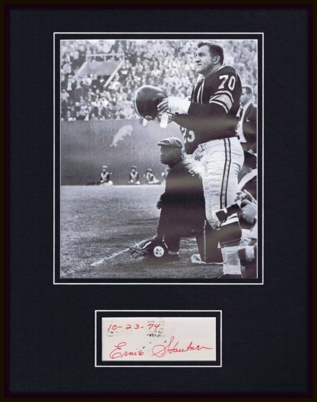 Ernie Stautner Signed Framed 11x14 Photo Display Steelers