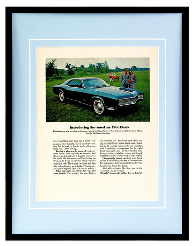 VINTAGE 1966 Buick Riviera Gran Sport Framed 11x14 Advertisement